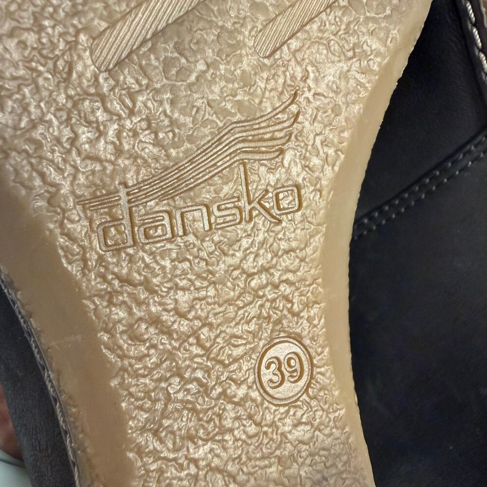 Dansko Black Leather Mary Jane Wedge Shoes Comfortable Casual Size 39 (8.5-9) - Picture 7 of 16